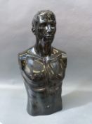 A male mannequin torso 76cm tall,