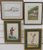 Two pig themed prints, one by Ian Nathan and two other prints,