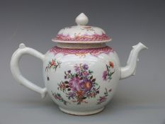 A 19thC Chinese famille rose teapot,