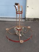 A large wrought iron chandelier (H106 x diamter 90cm)