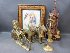 A collection of Nigerian and Sri Lankan figural busts and ornaments together with a similar pastel