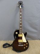 Hohner Rockwood LX250G Les Paul type replica electric rhythm guitar, in dark wood grain finish,