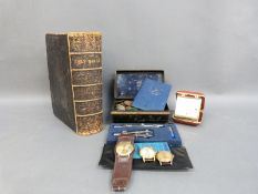 A trio of vintage gentlemen's wrist watches, a small collection of UK coinage including WW1 era,