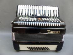 Parrot 48 Bass (4 x 12 configuration) piano accordion in black gloss finish, with original case.
