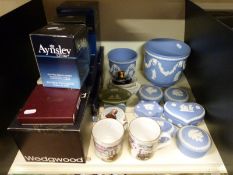 A collection of Wedgwood Jasperware, some boxed, together with Aynsley, Worcester, and Coalport.