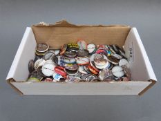 A quantity of vintage pop badges including Elvis Costello, Ozzy,