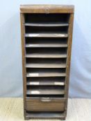 A tambour fronted filing cabinet (H115 x W44 x D37cm)