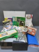 A large box of loose all-world stamps and stamp accessories