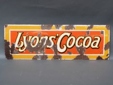 Lyons' Cocoa enamel sign,