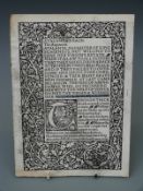 Kelmscott Press working proof sheet for Atlanta's Race by William Morris from The Earthy Paradise