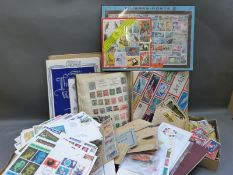 A box of all world stamps including early albums, covers and loose album sheets,