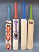 Four signed cricket bats including Glamorgan and Gloucestershire