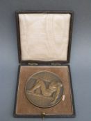 University of Leeds Practical Anatomy bronze medallion by Allan G Wyon Sc.