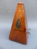 Swiss mahogany late 19thC/early20thC metronome by Maelzel