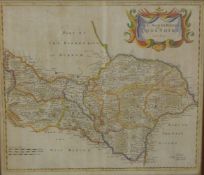Robert Morden hand coloured map The North Riding of Yorkshire,