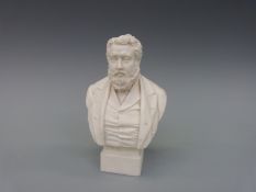A 19thC Robinson and Ledbeater parian bust of John Adams Acton approximately 19cm high