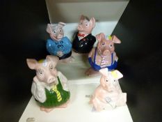 Five Wade NatWest pig money boxes