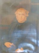 A large picture on canvas of a bearded gentleman, 80 x 60cm,