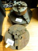 Three chucks to include a small 4 jaw Burnerd example