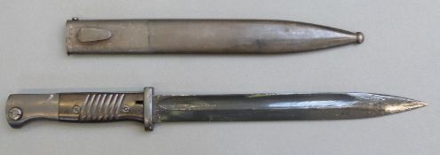 WWII German MK98 bayonet with plastic grip, marked to blade s/155G-5904 and 42cof/3744 to scabbard,