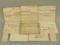 A number of documents on parchment relating to Captain N J C Dunn Royal Navy including commission