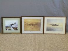 Three framed prints comprising 'Lancaster Crossing the East Coast', 40 x 49cm,