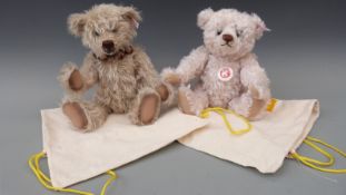 Two Steiff Teddy bears Bojangles with pale mohair, bell collar and jointed limbs, 32cm tall,