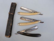 Three cut throat razors