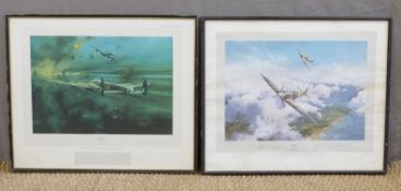 Two signed Robert Taylor prints, 'Dambusters', signed by Air Marshal Sir Harold (Mick) Martin,