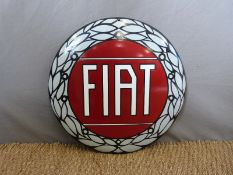 A Fiat circular enamel sign,