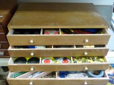 Meccano outfit No 10 comprising mainly black, silver and blue parts in original wooden drawers.