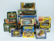 Fifteen Corgi, Burago and Vanguards diecast model vehicles including Eddie Stobart,