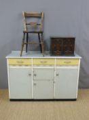 A retro 1950s kitchen cabinet (H92 x W137 x D47cm),