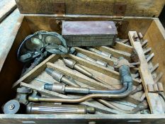 Vintage gas welding equipment in Thompson wooden box
