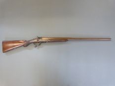 Wanless of Sunderland 10 bore single barrelled percussion hammer action shotgun with named and