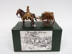 Tommy Atkins diecast WWI German soldier Supply Cart set comprising two horses and one soldier