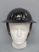 WWII LNER Railway helmet marked D41 M R 11939 to rim