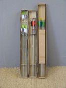 Three boxes of Eastonstreak, Practistreak and similar archery arrows.