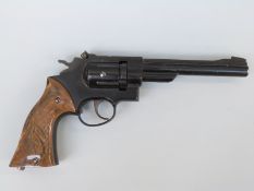 Crossman Arms replica model 38T six-shot revolver with moulded grips and 6in barrel,