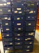 An industrial style unit of 28 drawers (H172 x W106 x D43cm)