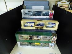 Seventeen Lledo diecast model vehicle sets together with two Atlas Editions model boats and Corgi