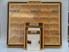 Matchbox Models of Yesteryear model vehicle display case (75x82cm) together with two card shop