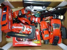 Approximately thirty Matchbox, Burago and similar diecast model Ferrari and other sports cars,