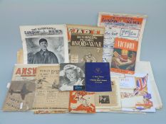 A quantity of military ephemera to include Australian Imperial Force letters, menus, photographs,