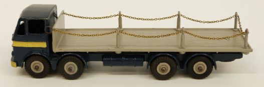 Dinky Supertoys diecast model Leyland Octopus Flat Bed Lorry with blue and cream cab and base and