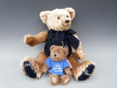 Two teddy bears, one Harrods Millennium Bear, 44cm tall,