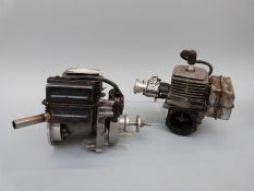 Two petrol engines to suit model aeroplanes or similar, one with original box.