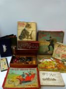 Ten Victorian and later children's games including Pretty Pets Puzzle Box,