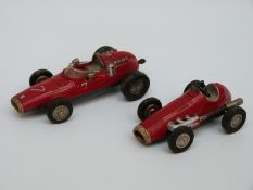 Two Schuco Micro Racer Ferrari clockwork tin plate cars 1040 and 1040/1.