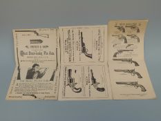 Three gun advertising posters J Stevens & Co's Patent Breech-Loading Fire Arms (39 x 25cm),